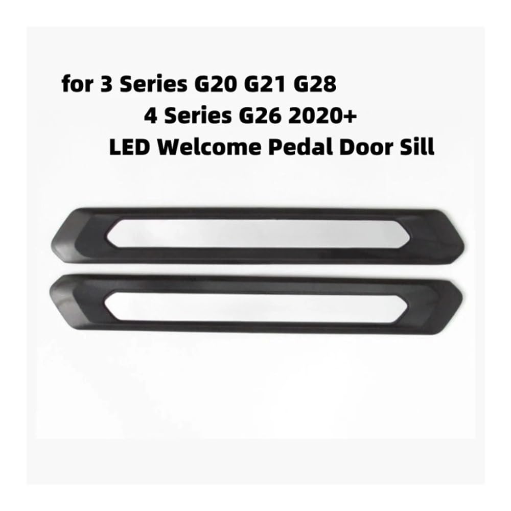 WHZYL L-ED Magnetisches Induktions-Willkommenspedal, kompatibel mit BMW 3er G20 G21 G28 4er G26 2020-Up, Schwellenstreifenbeleuchtung, Türschwelle, kein Kabel(3 Series G20 G21 G28) von WHZYL