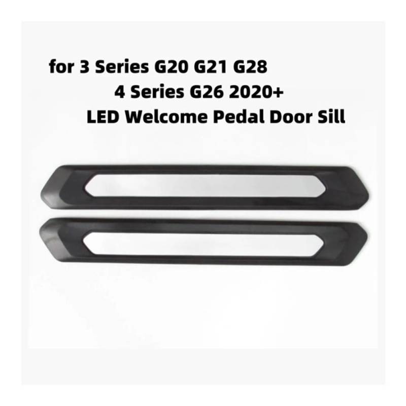 WHZYL L-ED Magnetisches Induktions-Willkommenspedal, kompatibel mit BMW 3er G20 G21 G28 4er G26 2020-Up, Schwellenstreifenbeleuchtung, Türschwelle, kein Kabel(3 Series G20 G21 G28) von WHZYL
