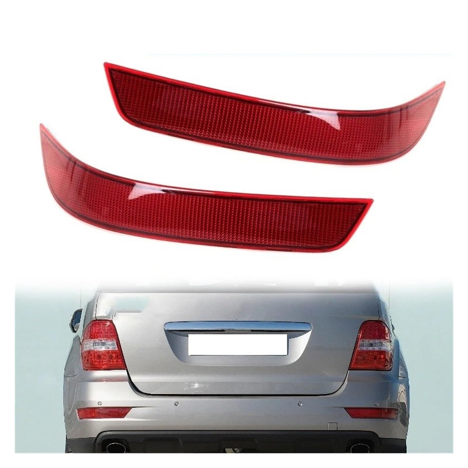 WIJHJET Rücklicht Auto Stoßstange Reflektor für Benz W164 ML320 ML350 ML 2008 2009 2010 2011 Bremslicht Rücklicht 1648200974 1648201074 Rückleuchten (1 Paar) von WIJHJET