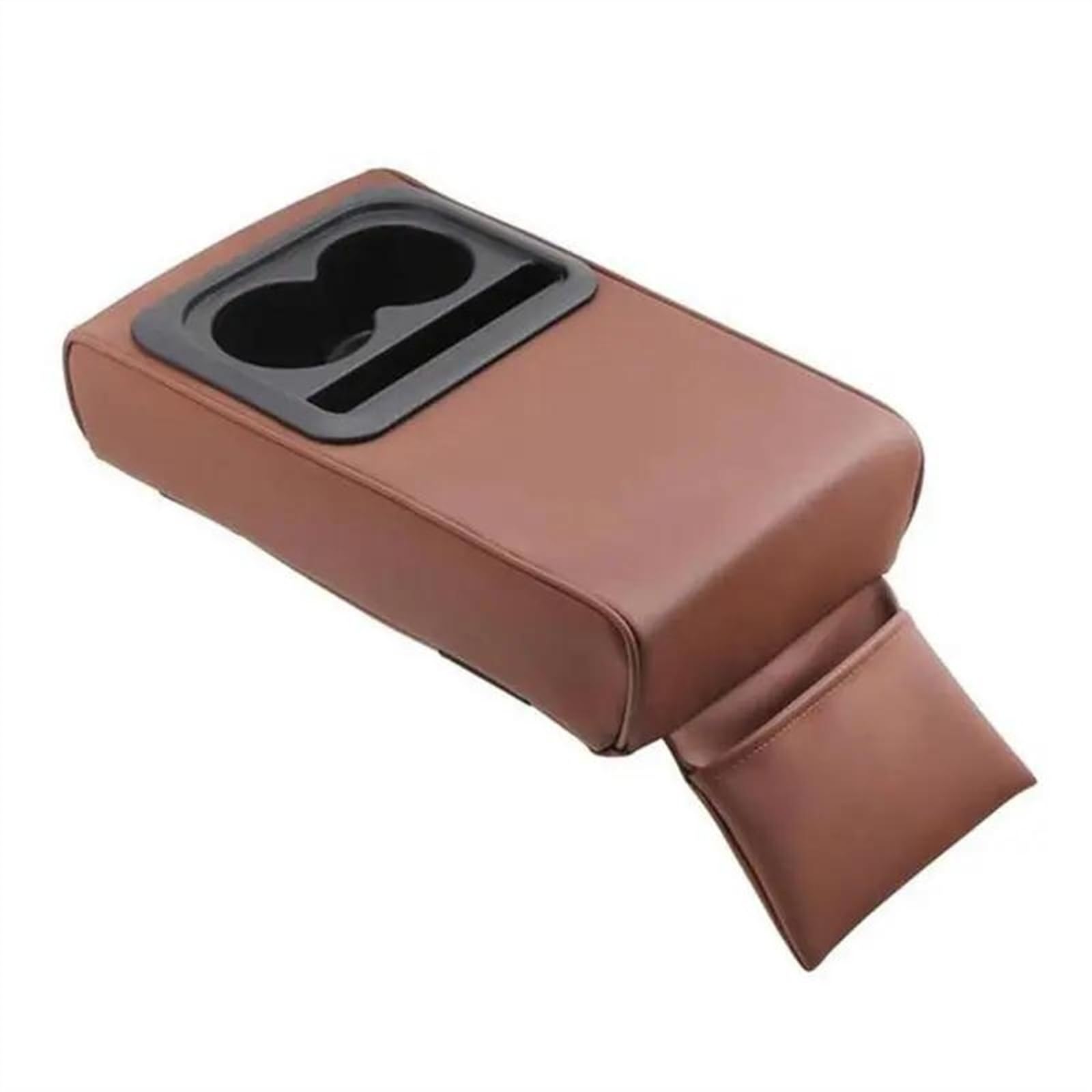 Auto-Armlehnenbox Auto Armlehne Kissen Box Mittelkonsole Telefon Organizer Tasse Halter Lagerung Halterung Lagerung Box Universal Mittelarmlehne (Farbe : Braun) von WILLAB