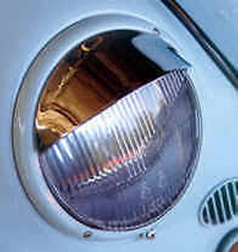 WIM-DESIGN Scheinwerfer-Schirmchen GLATT Chrom bis 1967 "1-PAAR von WIM-DESIGN