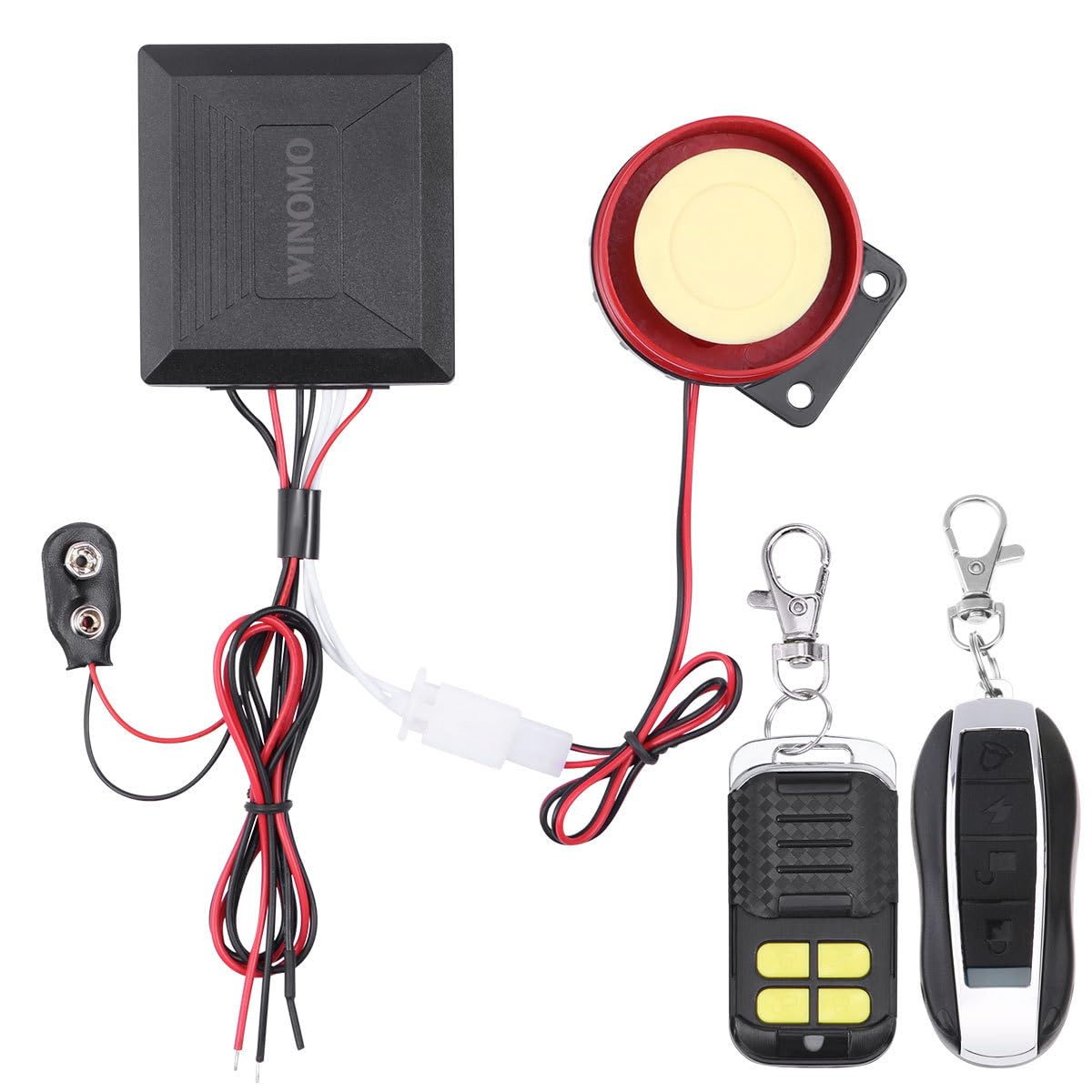 WINOMO Motorrad Alarm System Anti Diebstahl Sicherheitssystem mit doppelter Fernbedienung 12v Universal von WINOMO