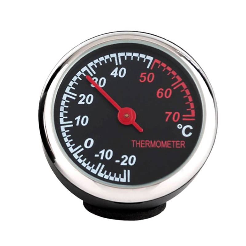 Winomo Auto-Thermometer Stahl klein mit Zeiger für den Kfz-Innenraum (Schwarz) von WINOMO