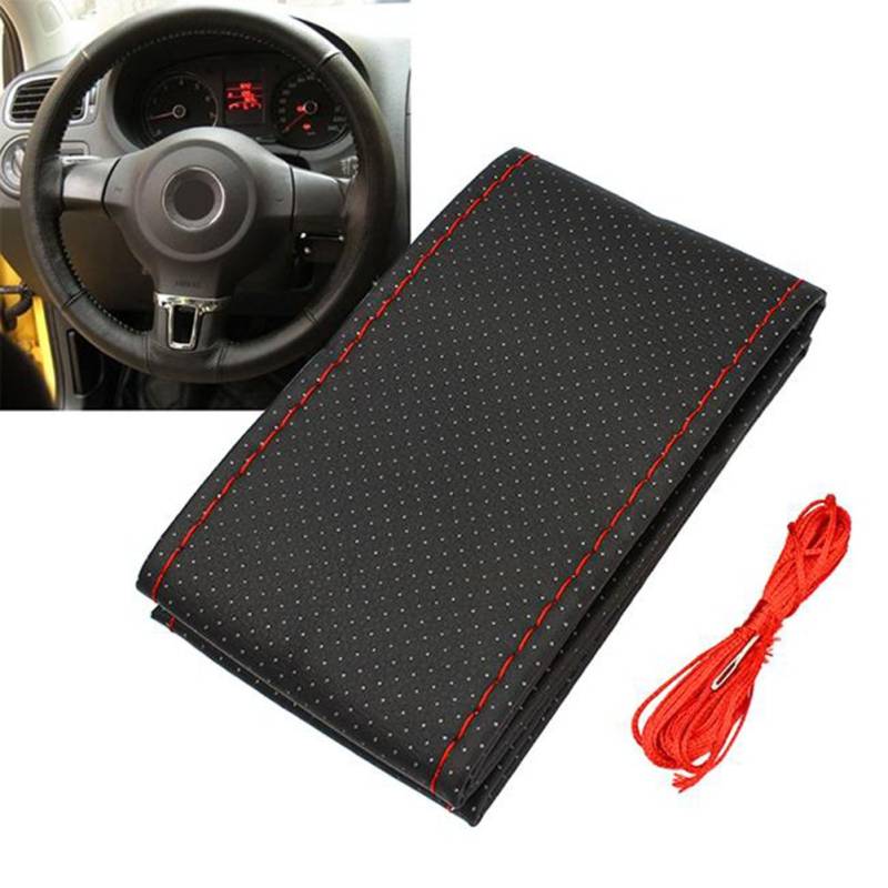 WINOMO PU Auto Lenkradabdeckung mit Nadel und Gewinde von WINOMO
