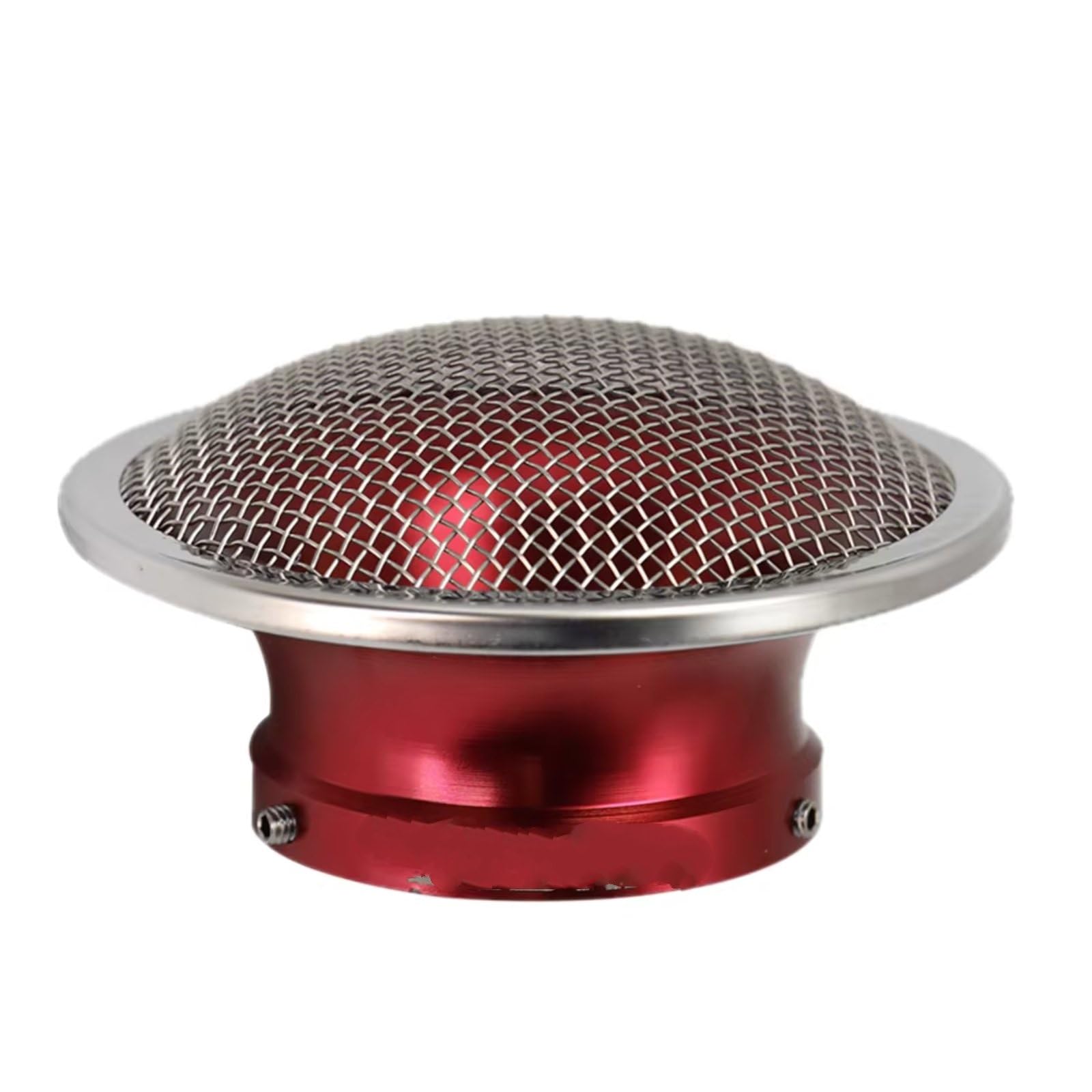 Motorrad Luftfilter Für PWK21/24/26/28/30mm PE28/30mm Vergaser 50mm Motorrad Luftfilter Wind Horn Tasse Legierung Trompete Mit Guaze Sportluftfilter Luft Filter(Red) von WINVOX