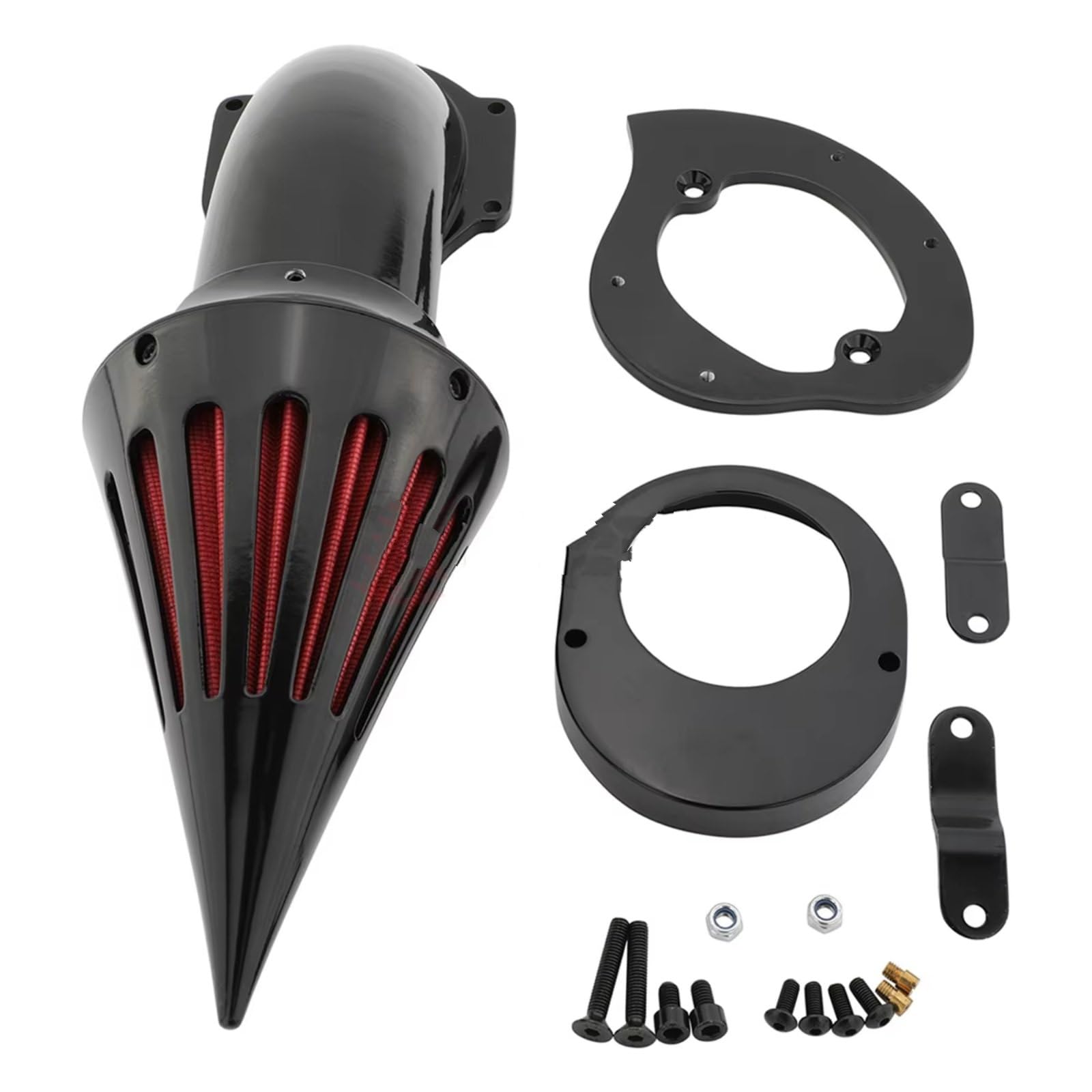 Motorrad Luftfilter Für V-Star 650 XVS650 1986-2019 Motorradzubehör Luftfilter-Ansaugkit Sportluftfilter Luft Filter(B-Glossy Black) von WINVOX