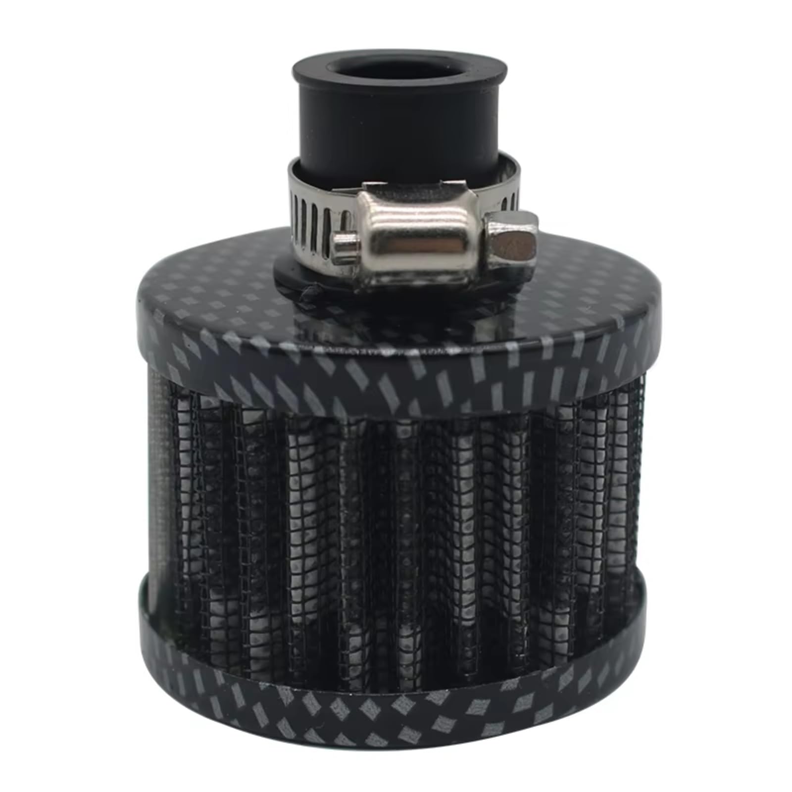 Motorrad Luftfilter Universal-Schnittstelle Auto-Luftfilter 12mm Motorrad Kaltlufteinlass High Flow Kurbelgehäuse-Entlüftungsabdeckung Sportluftfilter Luft Filter(Carbon Black) von WINVOX