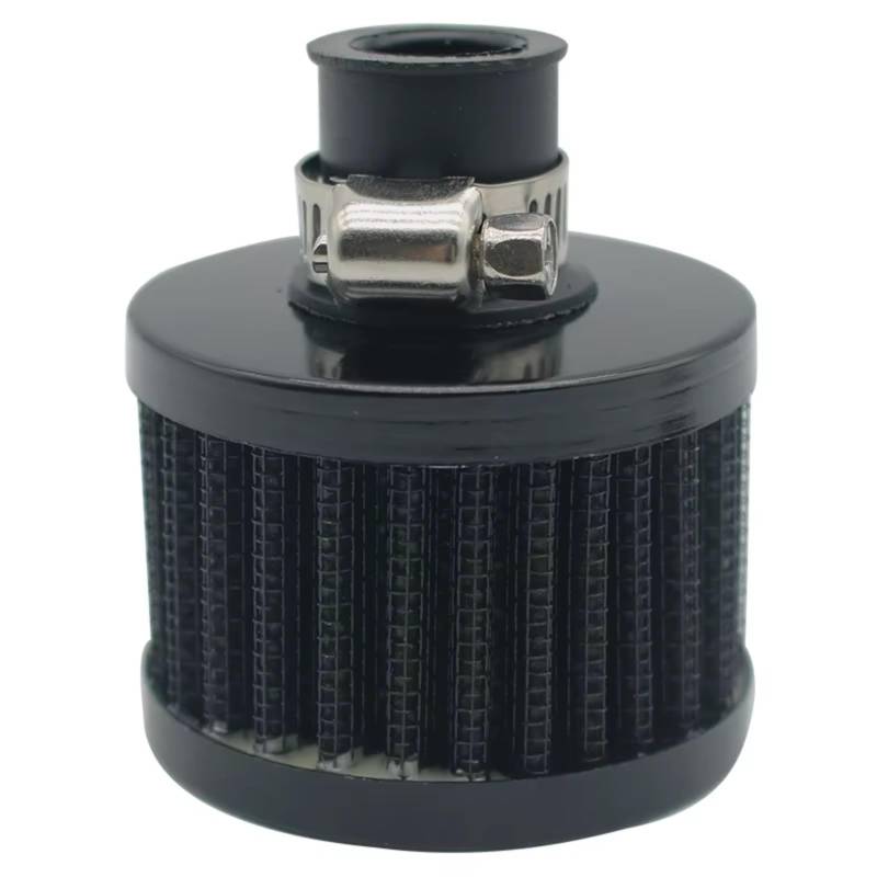 Motorrad Luftfilter Universal-Schnittstelle Auto-Luftfilter 12mm Motorrad Kaltlufteinlass High Flow Kurbelgehäuse-Entlüftungsabdeckung Sportluftfilter Luft Filter(Schwarz) von WINVOX