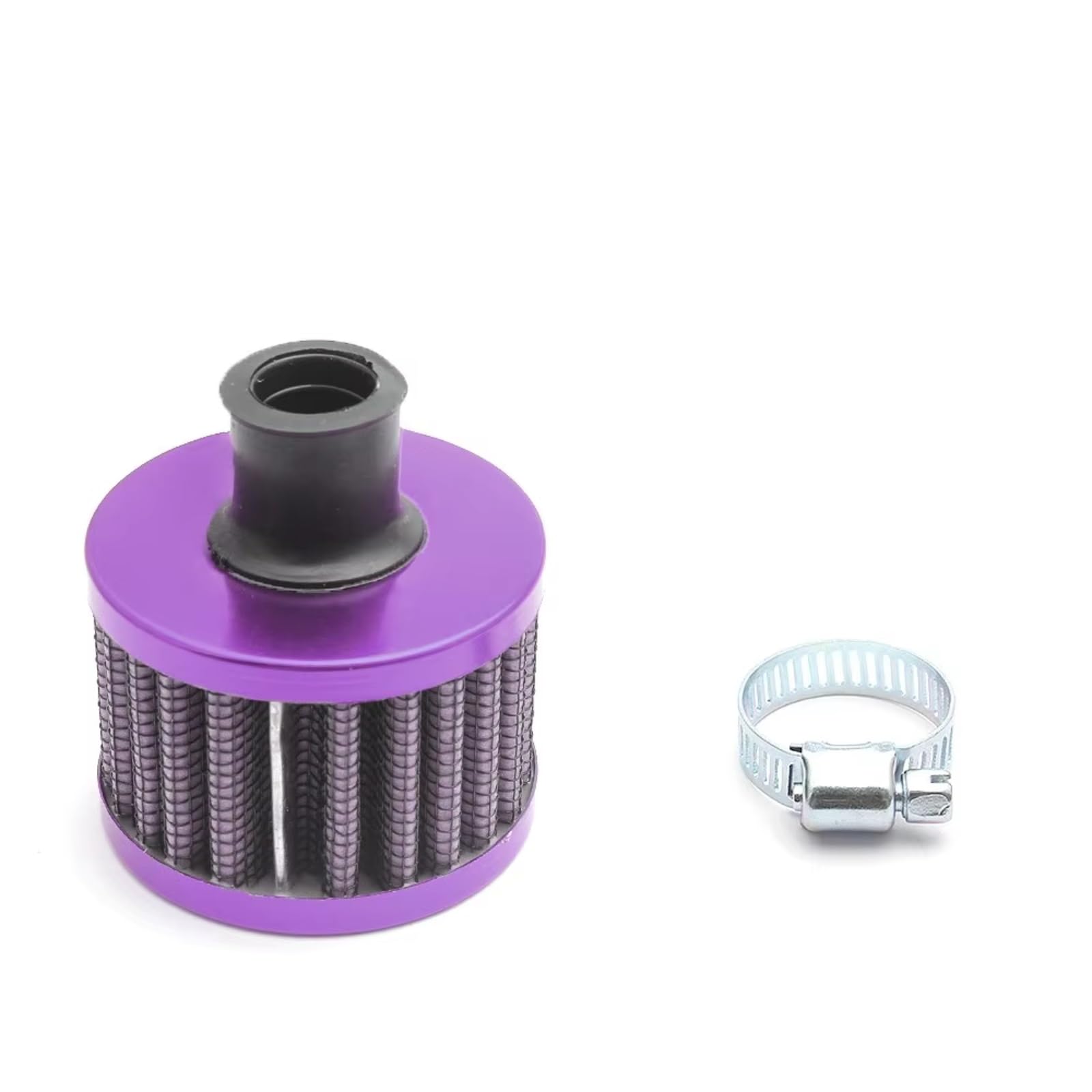 Motorrad Luftfilter Universeller 12-mm-Luftfilter Motorrad-Kaltluftansaugung Pilzstil Mit Hohem Durchfluss -Entlüftungsabdeckung Entlüftungsfilter Sportluftfilter Luft Filter(Purple) von WINVOX