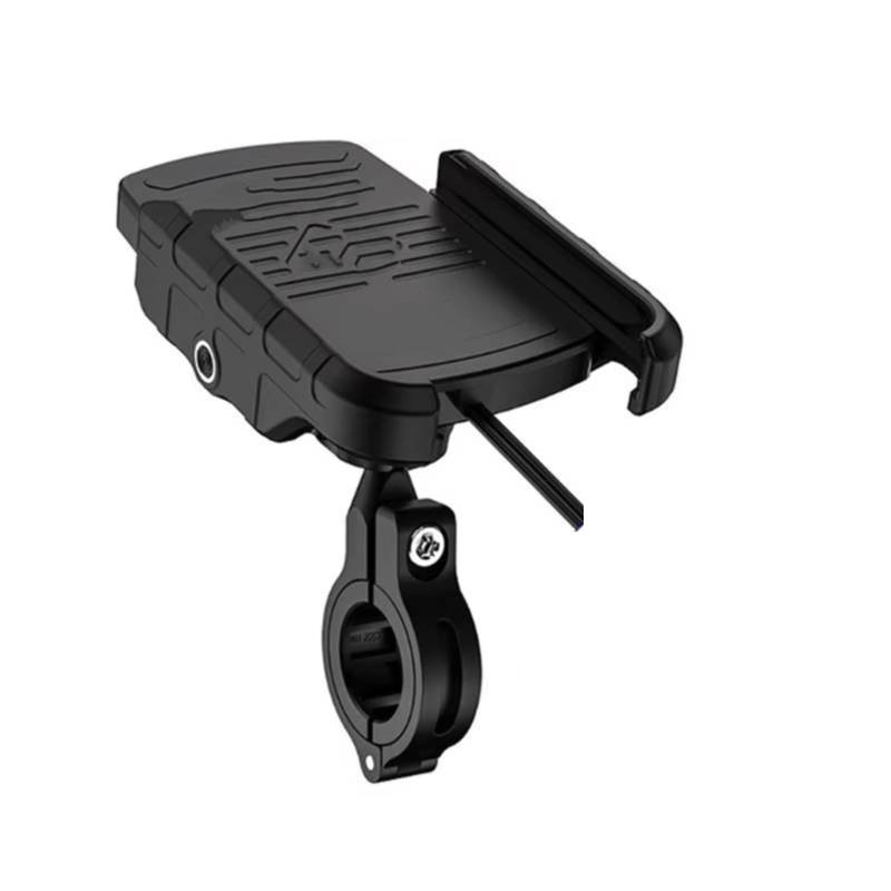 Motorrad Navigationshalterung Aluminium Motorrad Telefon Halter Halterung Lenker Halterung 360 Rotierenden Handy Stehen Für Motorrad Bike Roller(WirelessCharger) von WINVOX