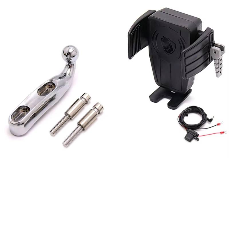 Motorrad Navigationshalterung Für Goldwing GL 1800 F6B GL1800 Für DCT 2018-2021 Motorrad GPS Telefon Halter Drahtlose Lade Navigation Halterung(AD) von WINVOX