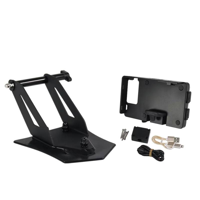 Motorrad Navigationshalterung Für R 1250 RT R1250RT 2021- Motorrad Navigation Gerät Träger Smartphone Halterung Instrument Oberen GPS Montieren(USB Charging Version) von WINVOX