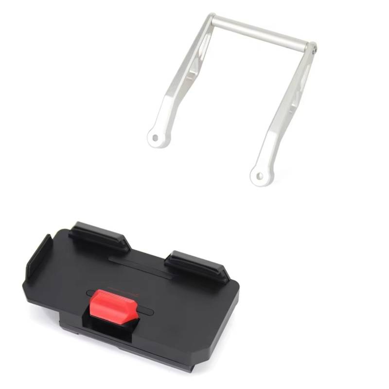 Motorrad Navigationshalterung Für R 1300 GS Für Abenteuer 2023-Motorrad CNC Navigation Halterung GPS Handy Halter Halterung Unterstützung(Silver Set) von WINVOX