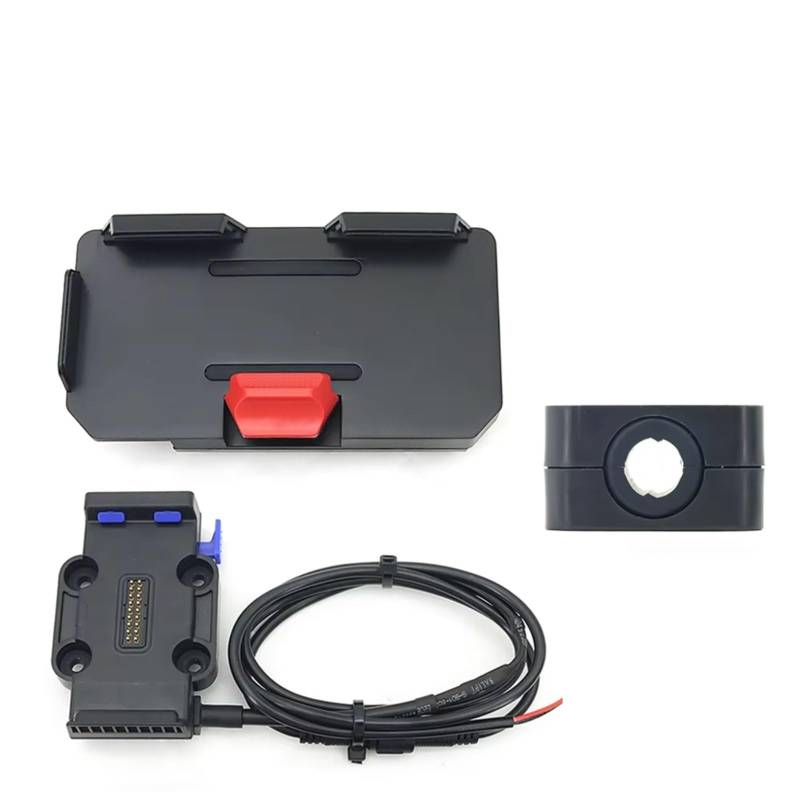 Motorrad Navigationshalterung Für R1250GS F900XR R18 Motorrad Drahtlose Lade 12mm 16mm 22mm Querlatte Roll Bar Telefon Navigation Halterung Basis(A Set - Blue 12mm) von WINVOX
