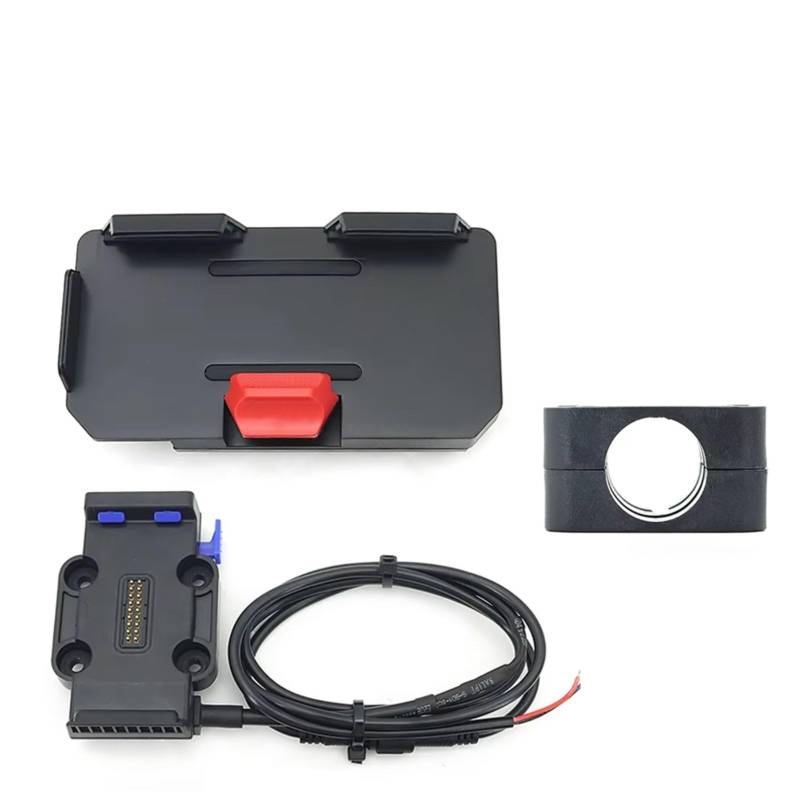 Motorrad Navigationshalterung Für R1250GS F900XR R18 Motorrad Drahtlose Lade 12mm 16mm 22mm Querlatte Roll Bar Telefon Navigation Halterung Basis(A Set - Blue 22mm) von WINVOX
