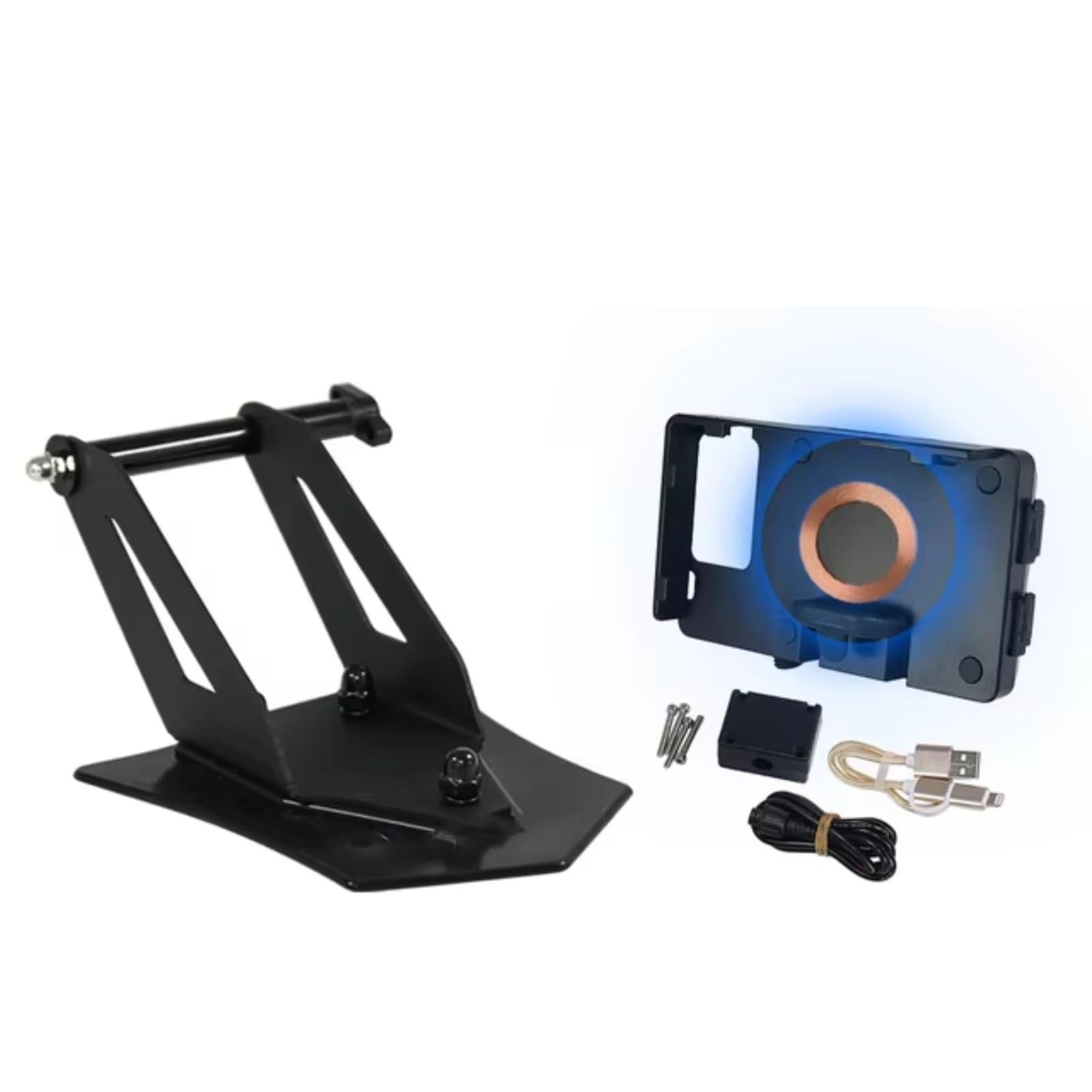 Motorrad Navigationshalterung Für R1250RT 2021 2022 2023-Motorrad Navigation Halterung GPS Montieren Gerät Träger SMART Telefon Anzupassen Halter(Wireless Charging) von WINVOX