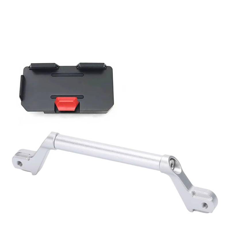 Motorrad Navigationshalterung Für Tiger 1200 GT Pro 2023-up 12MM 22MM Motorrad GPS Telefon Halter USB Drahtlose Ladegerät Navigation Halterung Montieren(12mm -Silver -Holder) von WINVOX