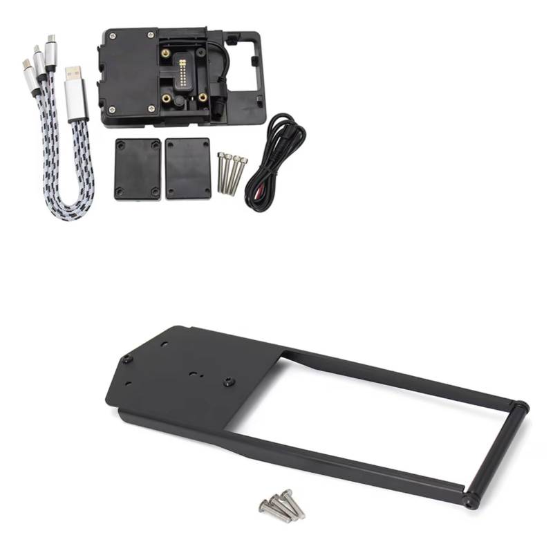 Motorrad Navigationshalterung Für Tracer 9 GT 2021 2022 Motorrad GPS Telefon Navigation Halterung USB Ladegerät Halter Halterung Ständer(F) von WINVOX