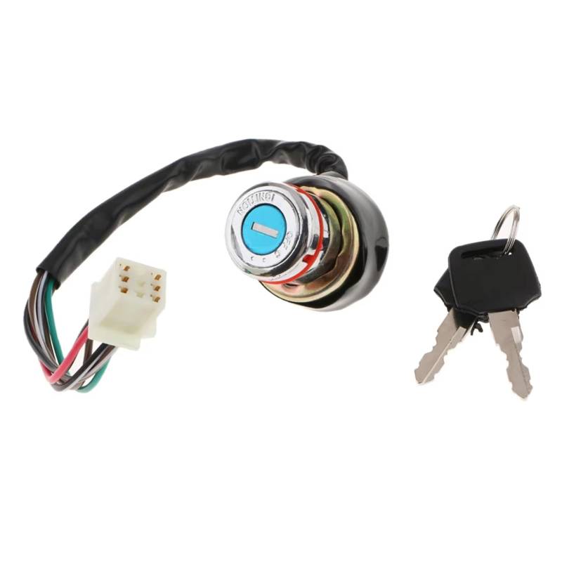 Motorrad Zündschlüsselschalter Auto Motorrad 6-Draht In 9 Pin Stecker Zündung Schalter 3 Position 2 Schlüssel Zündschloss von WINVOX