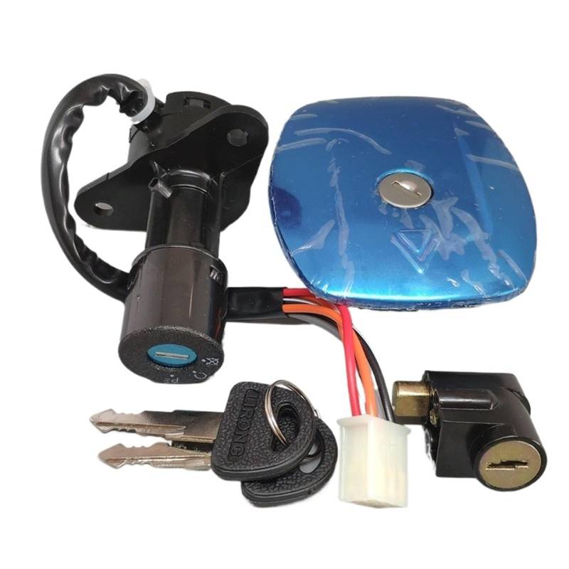 Motorrad Zündschlüsselschalter Für Suzuki 4Draht 6 Draht Tankdeckel Abdeckung Schlösser Motorrad Zündschlüssel Set Zündschloss(6 Drähte) von WINVOX