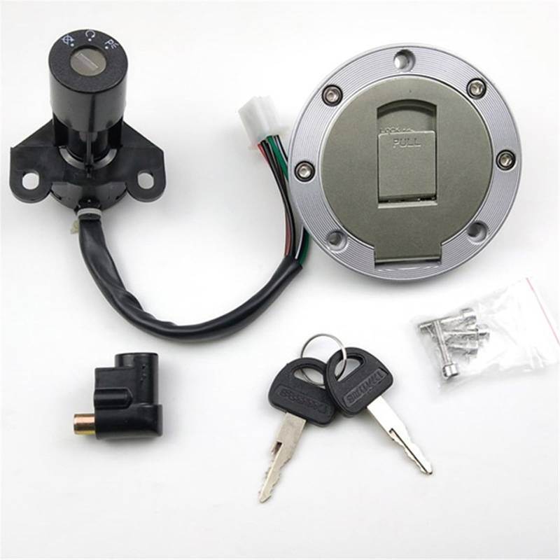Motorrad Zündschlüsselschalter Für Suzuki 4Draht 6 Draht Tankdeckel Abdeckung Schlösser Motorrad Zündschlüssel Set Zündschloss(A 4 Wires) von WINVOX