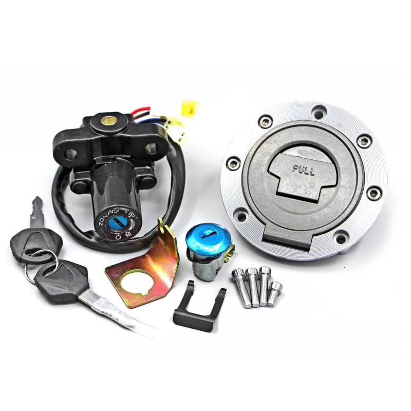 Motorrad Zündschlüsselschalter Für YZF-R1 1998-2003 Für YZF-R6 1999-2005 Für YZF R1 R6 FZ8 FZ1 Kraftstoff Tank Kappe Zündung Schalter Sitz Schloss Schlüssel Set Zündschloss von WINVOX