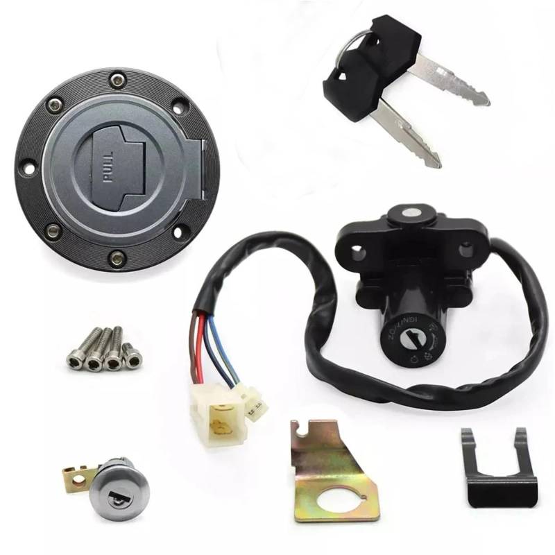 Motorrad Zündschlüsselschalter Für YZF R1 2002-2003 2007-2022 R6 2004 2006-2022 Für FJR1300 2001-2022 FZ6 Zündschloss Tankdeckel Sitzschloss Schlüsselsatz Zündschloss(B) von WINVOX