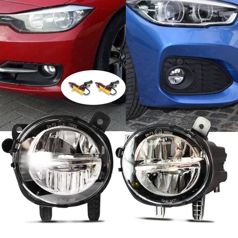 Nebelscheinwerfer für 2010-2018 F30 F31 F20 F21 F32 F33 F34 F36 F22 F23 F45 F46 - LED Direkter Austausch oder LED zu Halogen - Ein Paar Mit Sauberer Linse WISCOL von WISGOL