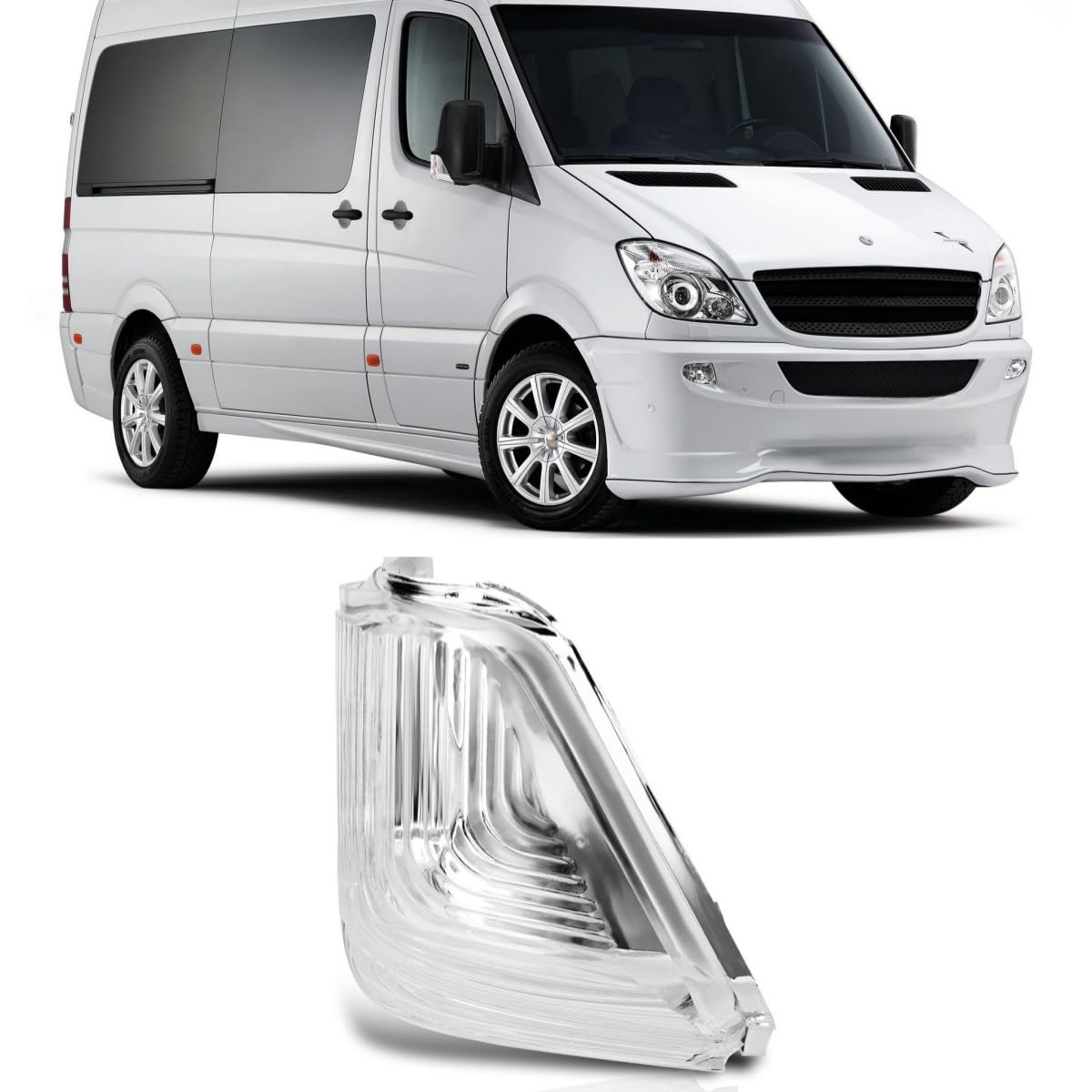 WISGOL Rückspiegel Blinker Abdeckung ohne Glühlampe für Sprinter (906) 2006-2018 (907/910) 2018-up Crafter 30-50 (2E) 2006-2016 (Klar Rechte) von WISGOL