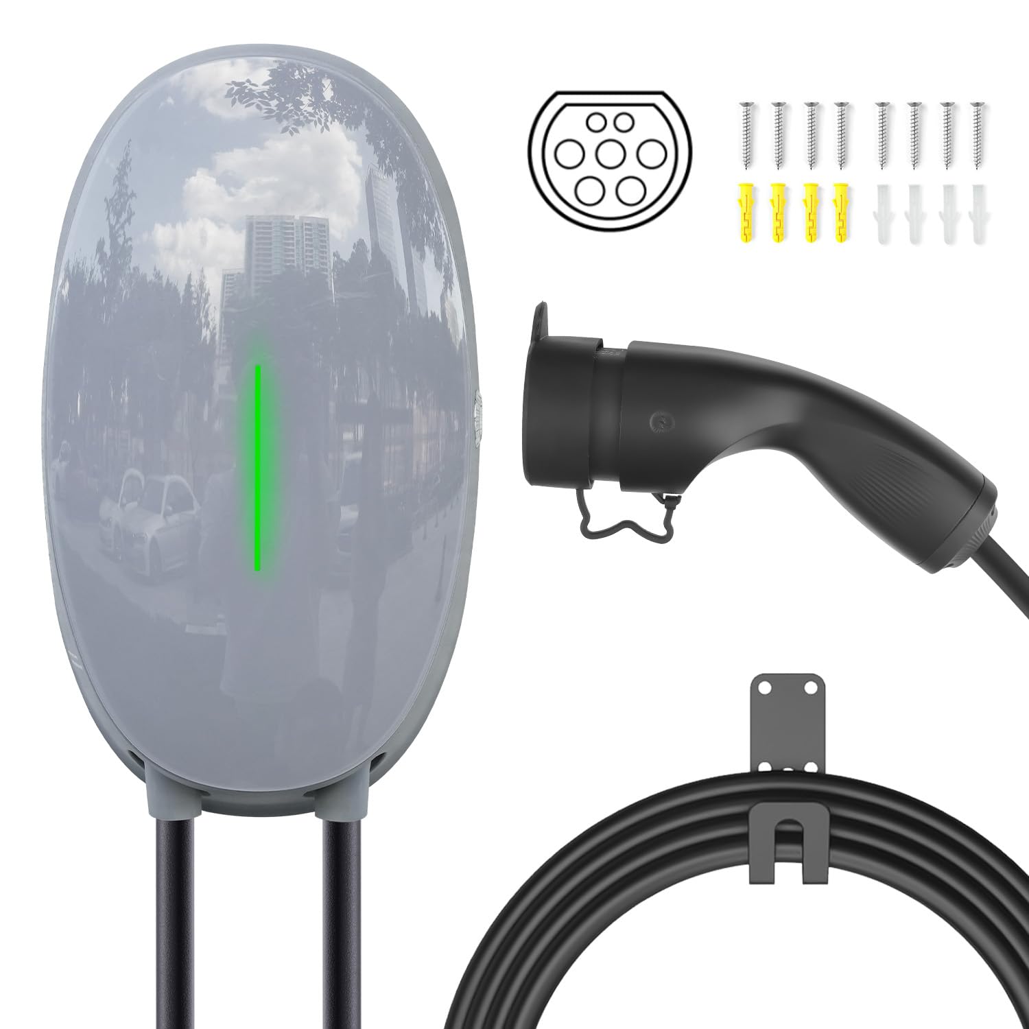 WISSENERGY 11KW Wallbox mit 16A CEE Stecker, 3-Phasen Typ 2 EV Ladegerät mit 6M Ladekabel, 11kW Heim Ladestation für EV PHEV WISSENERGY 11KW Wallbox mit 16A CEE Stecker, 3-Phasen Typ 2 EV Ladegerät mit 6M Ladekabel, 11kW Heim Ladestation für EV PHEV von WISSENERGY
