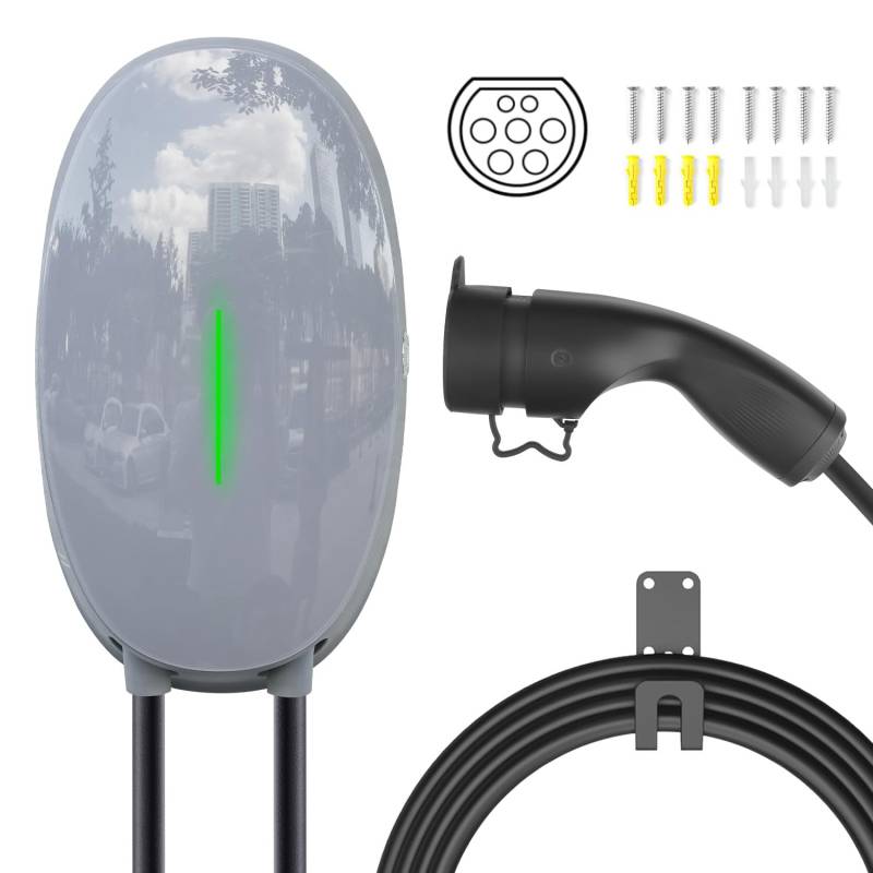 WISSENERGY 11KW Wallbox mit 16A CEE Stecker, 3-Phasen Typ 2 EV Ladegerät mit 6M Ladekabel, 11kW Heim Ladestation für EV PHEV von WISSENERGY