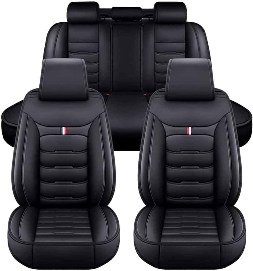 WITH001 Auto Sitzbezüge Sets für Nissan X-Trail IV T33 2022 2023, Leder Allwetter wasserdichtes Komfortabler Autositzbezug Full Set Accessories,C All Black von WITH001