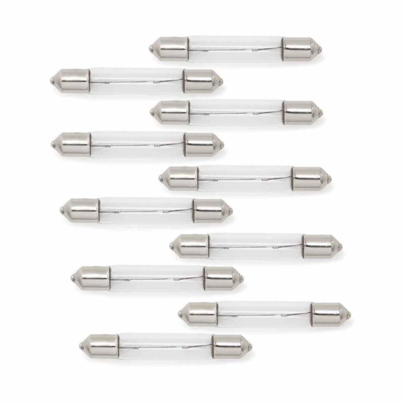 WITTKOWARE 10 Stück Soffitten-Lampe in Röhrenform, 6x31mm, S5.5, 18V/3W, warmweiß (z.B. für Sprechanlage, Skalenlampe, Hintergrundbeleuchtung) von WITTKOWARE