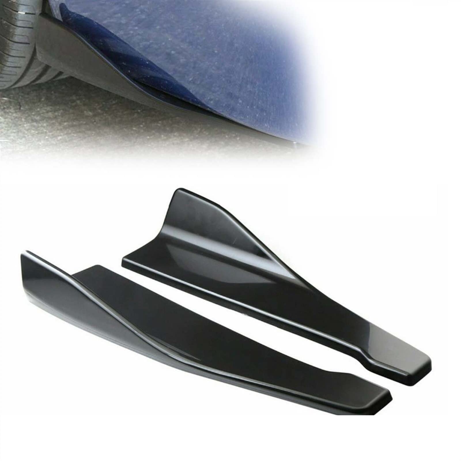 48 cm Heckstoßstange Splitter Schürze Spoiler Seitenschweller Verlängerung Für Dodge Für Charger Für Challenger 2000–2022 Autozubehör (Color : Schwarz) von WITTSY