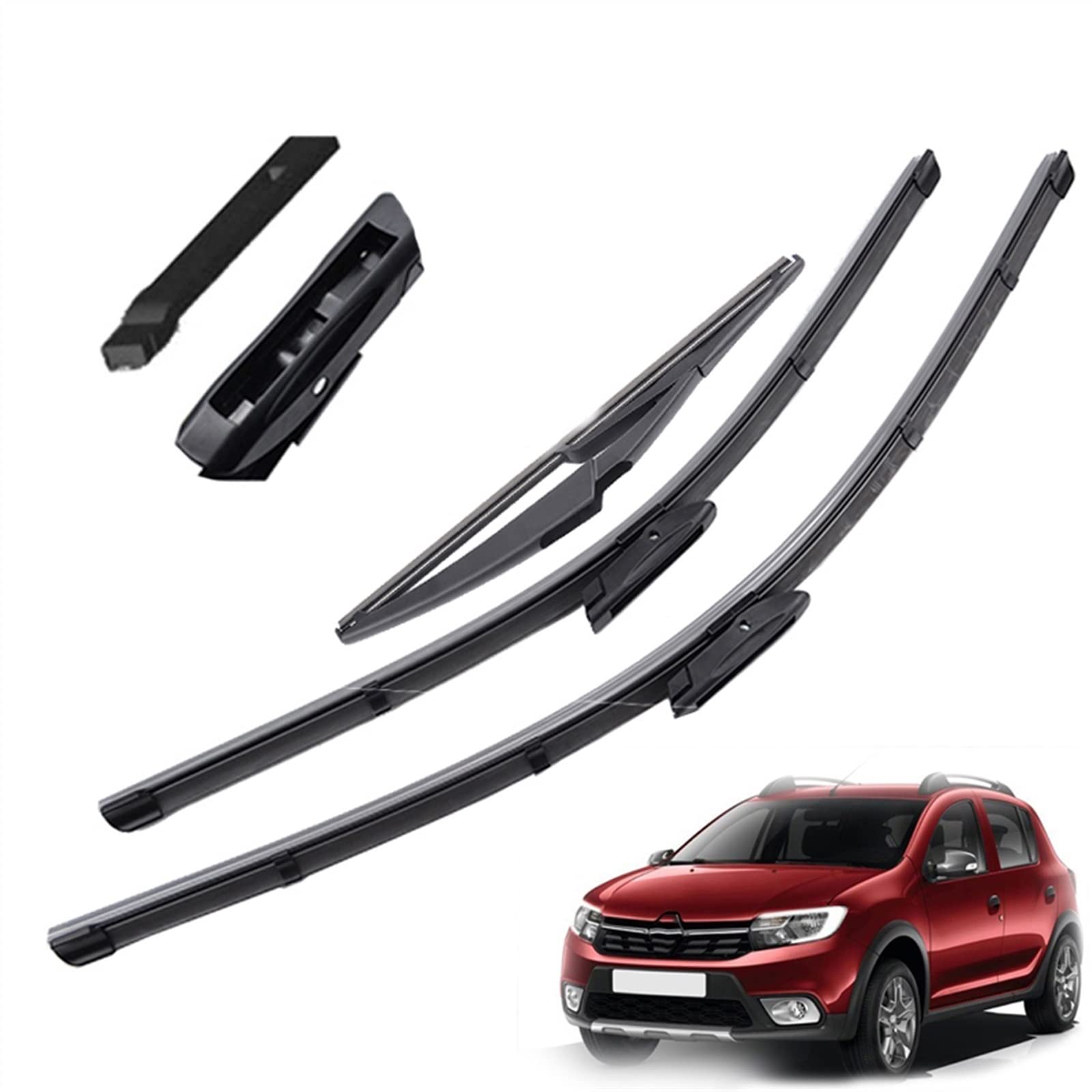 Scheibenwischerteile 3 Stück Scheibenwischerblätter Für Dacia Für Sandero MK 2 03.2015 2016 2017 2018 2019 Front Heckscheibenwischer Scheibenwischerteile 3 Stück Scheibenwischerblätter Für Dacia Für Sandero MK 2 03.2015 2016 2017 2018 2019 Front Heckscheibenwischer von WITTSY