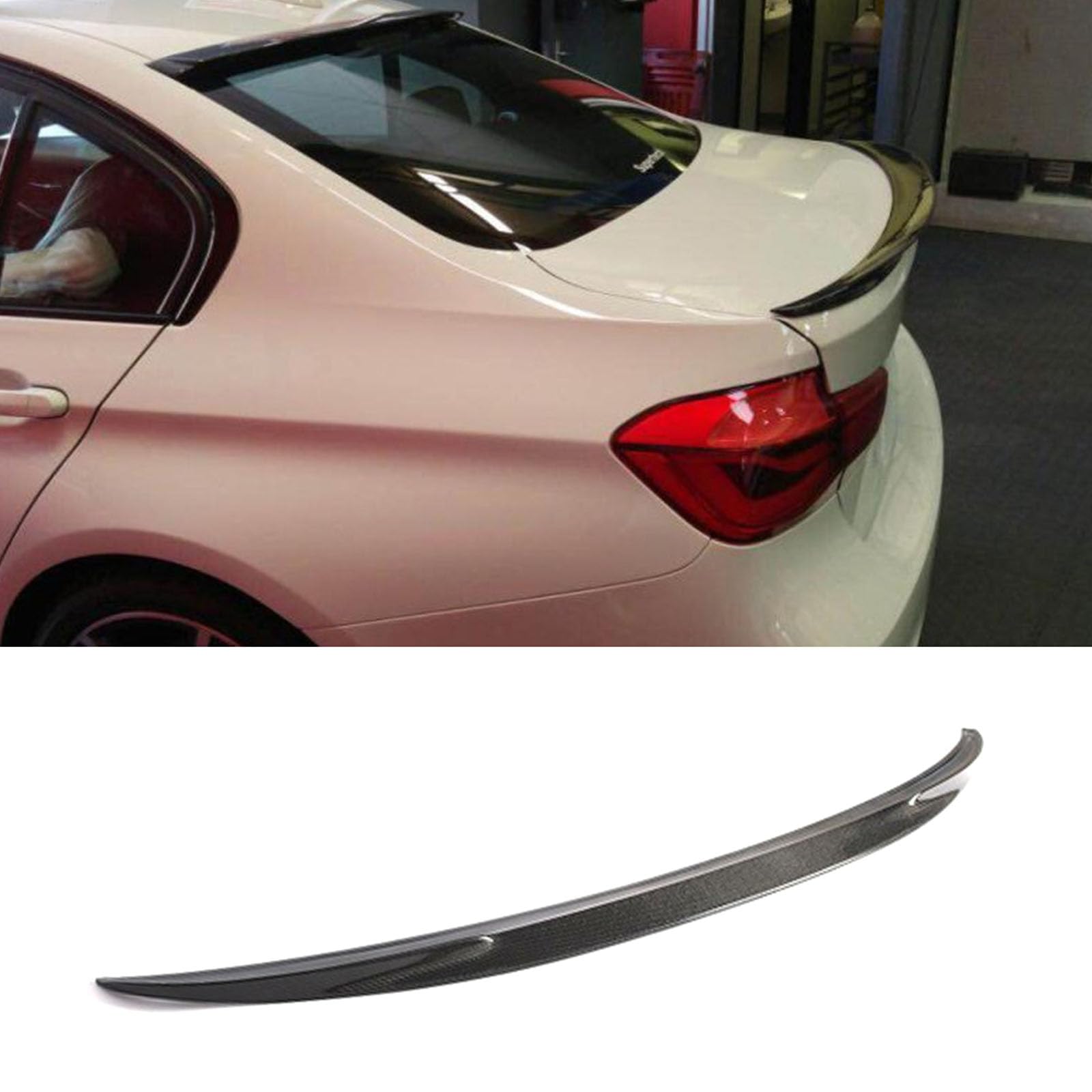 Real Carbon Fibre Spoiler, Kompatibel mit BMW 3 Series F30 P Style 2012 UP, Rear Trunk Spoiler Tail Spoiler Wing Aerodynamic Tailgate Lip Real Carbon Fibre Spoiler, Kompatibel mit BMW 3 Series F30 P Style 2012 UP, Rear Trunk Spoiler Tail Spoiler Wing Aerodynamic Tailgate Lip von WJDMW