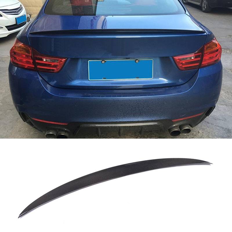 Real Carbon Fibre Spoiler, Kompatibel mit BMW 4 Series 2Door ML Style 2013UP, Rear Trunk Spoiler Tail Spoiler Wing Aerodynamic Tailgate Lip von WJDMW