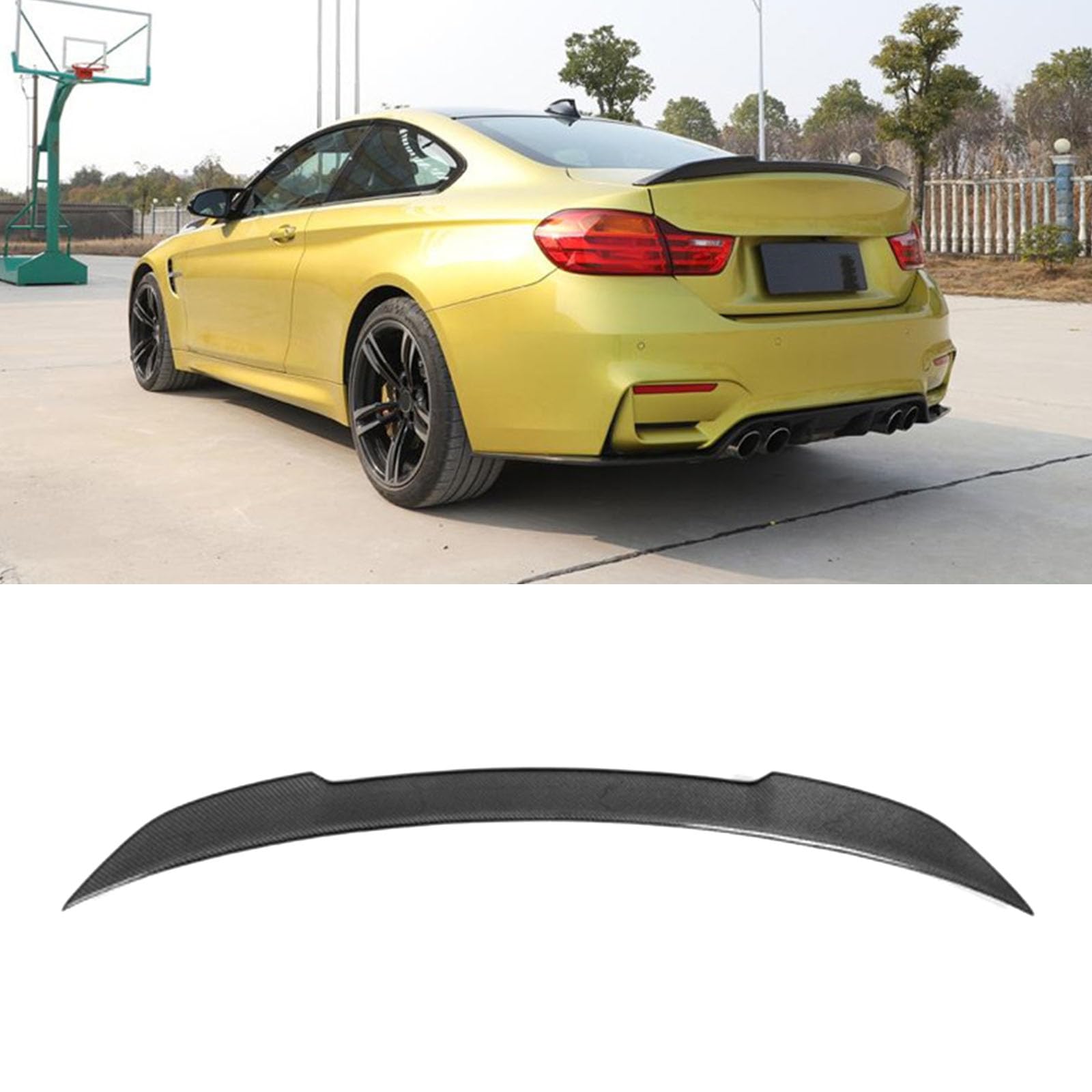 Real Carbon Fibre Spoiler, Kompatibel mit BMW 4 Series F82 M4 Hardtop CS Style 2015-2018, Rear Trunk Spoiler Tail Spoiler Wing Aerodynamic Tailgate Lip Real Carbon Fibre Spoiler, Kompatibel mit BMW 4 Series F82 M4 Hardtop CS Style 2015-2018, Rear Trunk Spoiler Tail Spoiler Wing Aerodynamic Tailgate Lip von WJDMW
