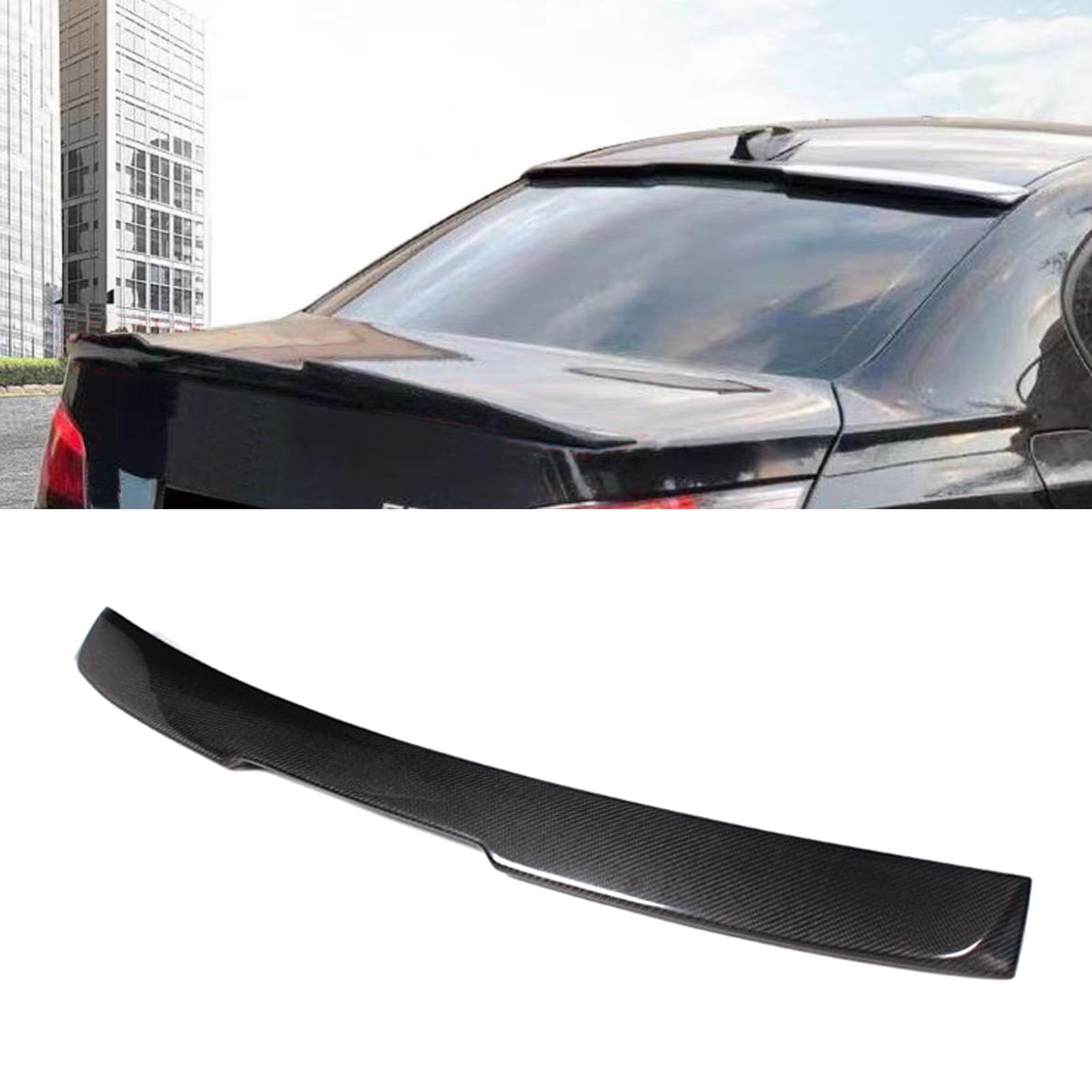 Real Carbon Fibre Spoiler, Kompatibel mit BMW 5 Series E60 Top Wing 2003-2010, Rear Trunk Spoiler Tail Spoiler Wing Aerodynamic Tailgate Lip Real Carbon Fibre Spoiler, Kompatibel mit BMW 5 Series E60 Top Wing 2003-2010, Rear Trunk Spoiler Tail Spoiler Wing Aerodynamic Tailgate Lip von WJDMW