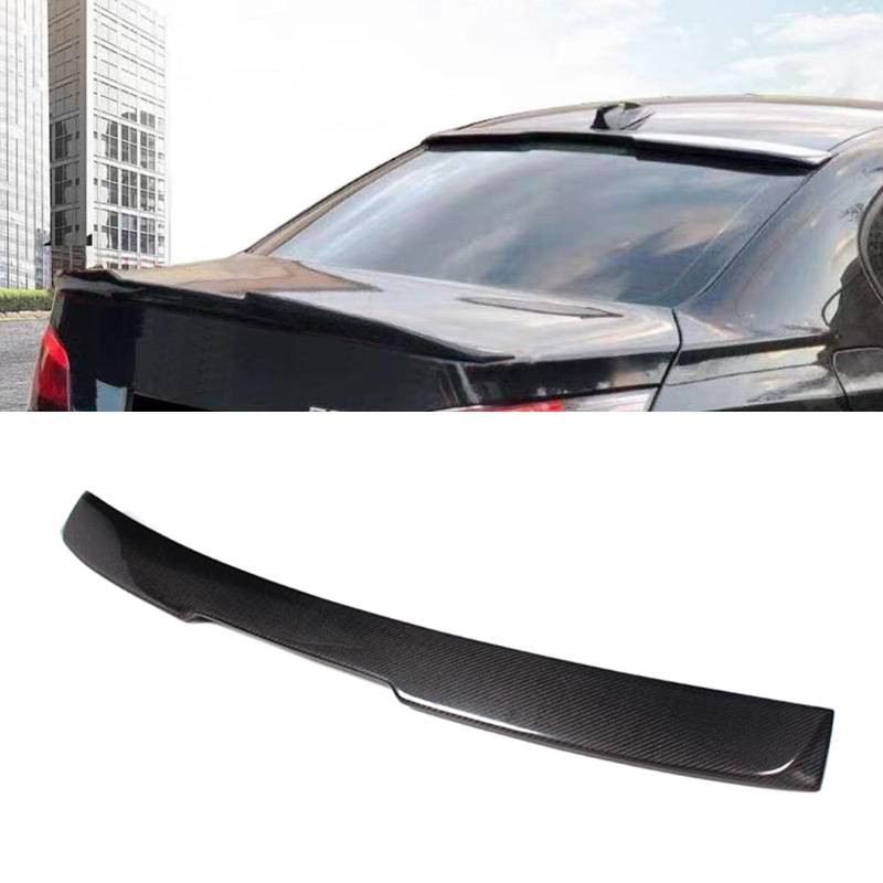 Real Carbon Fibre Spoiler, Kompatibel mit BMW 5 Series E60 Top Wing 2003-2010, Rear Trunk Spoiler Tail Spoiler Wing Aerodynamic Tailgate Lip von WJDMW