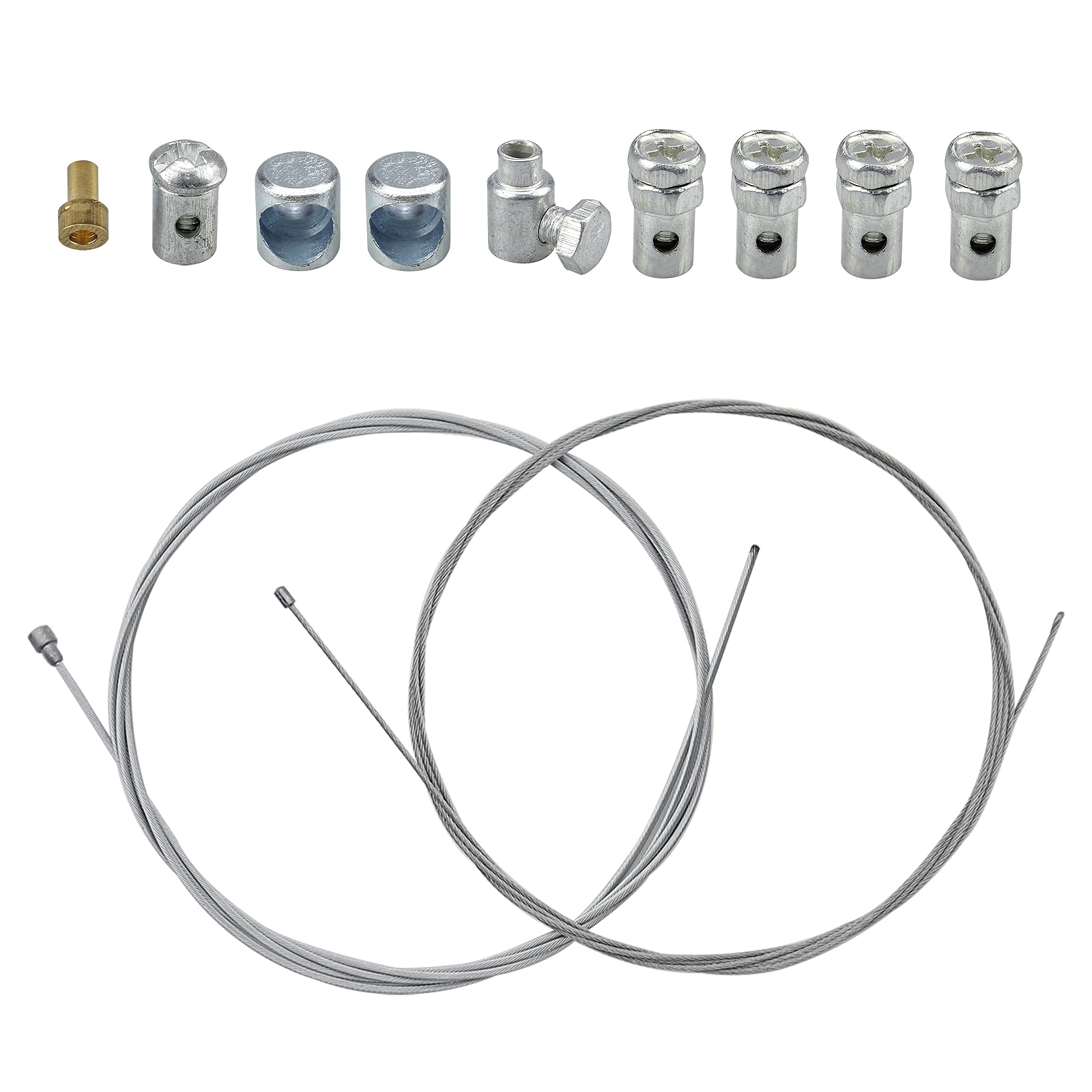 2 Stück 2M Universal Reparaturset Bowdenzug Gaszug Schaltzug Kupplungszug Fahrrad Roller Mofa Moped mit 9x Nippel Motorrad Universal Seilzug für Mofa Moped, Fahrrad, Roller 2 Stück 2M Universal Reparaturset Bowdenzug Gaszug Schaltzug Kupplungszug Fahrrad Roller Mofa Moped mit 9x Nippel Motorrad Universal Seilzug für Mofa Moped, Fahrrad, Roller von LOREC