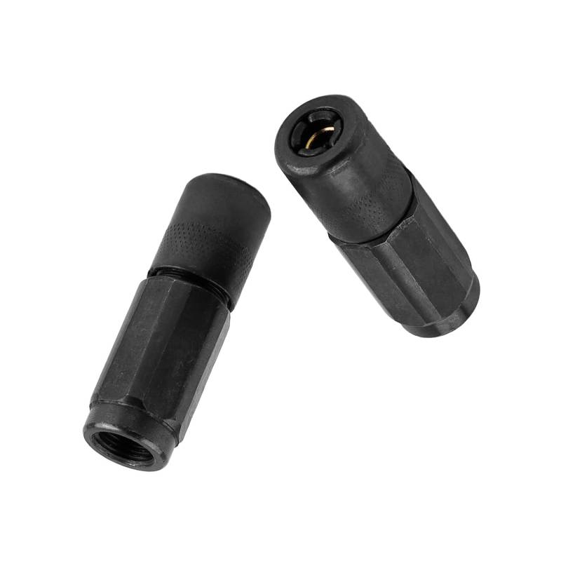 WJUAN 2 Stück Schmiernippel, Aluminiumlegierung, Schwarz, Fettpresse Spitze, Verschleißfest und Rostfrei, Fettpresse Adapter, Kompatibel mit den Meisten Fettpressen (Anschlussdurchmesser: 9 mm) von WJUAN