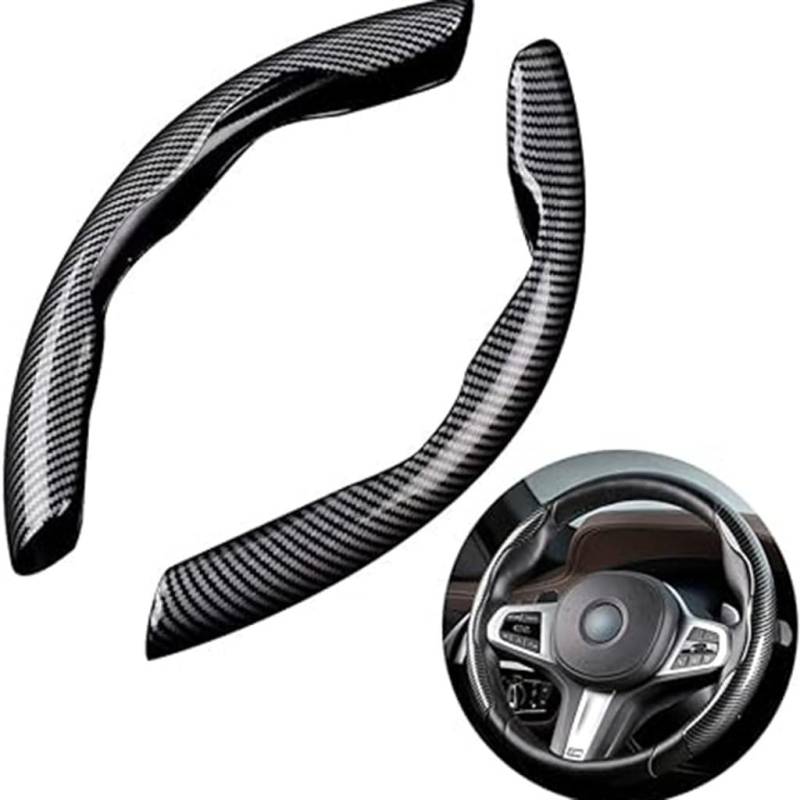 2 Stück Carbon Anti Rutsch Lenkradabdeckung Für BMW 4 Series(2door) F32 2013-2019 segmentierter Lenkradschutz rutschfest und langlebig Ultraleichter Kohlefaser Lenkrad Booster Cover,A-Black von WJWZZGYL