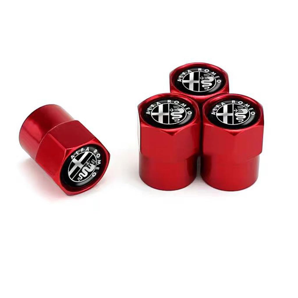 4 Stück Ventilkappen Auto für Alfa Romeo Giulia Quadrifoglio/Stelvio Quadrifoglio,korrosionsbeständig Ersatz Reifen Luftventilkappen Autoreifen Staubkappe auslaufsicher zubehör,Red 4 Stück Ventilkappen Auto für Alfa Romeo Giulia Quadrifoglio/Stelvio Quadrifoglio,korrosionsbeständig Ersatz Reifen Luftventilkappen Autoreifen Staubkappe auslaufsicher zubehör,Red von WJWZZGYL