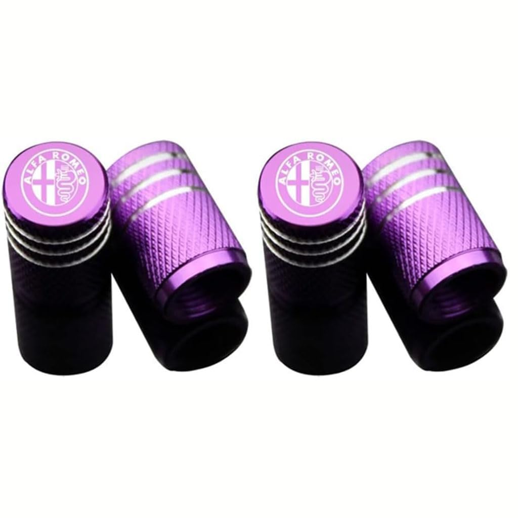 4 Stück Ventilkappen Auto für Alfa Romeo Spider MiTo Brera GT GTA GTV,korrosionsbeständig Ersatz Reifen Luftventilkappen Autoreifen Staubkappe auslaufsicher zubehör,Purple 4 Stück Ventilkappen Auto für Alfa Romeo Spider MiTo Brera GT GTA GTV,korrosionsbeständig Ersatz Reifen Luftventilkappen Autoreifen Staubkappe auslaufsicher zubehör,Purple von WJWZZGYL