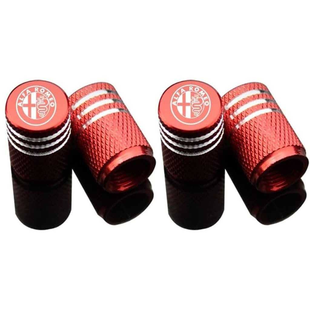 4 Stück Ventilkappen Auto für Alfa Romeo Spider MiTo Brera GT GTA GTV,korrosionsbeständig Ersatz Reifen Luftventilkappen Autoreifen Staubkappe auslaufsicher zubehör,Red 4 Stück Ventilkappen Auto für Alfa Romeo Spider MiTo Brera GT GTA GTV,korrosionsbeständig Ersatz Reifen Luftventilkappen Autoreifen Staubkappe auslaufsicher zubehör,Red von WJWZZGYL