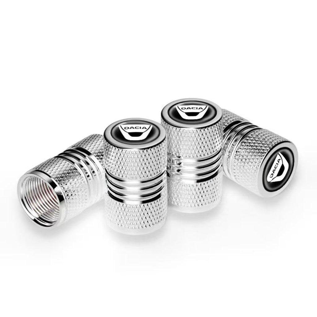 4 Stück Ventilkappen Auto für Dacia Duster/Spring Lodgy/Dokker Van,korrosionsbeständig Ersatz Reifen Luftventilkappen Autoreifen Staubkappe auslaufsicher zubehör,Silver 4 Stück Ventilkappen Auto für Dacia Duster/Spring Lodgy/Dokker Van,korrosionsbeständig Ersatz Reifen Luftventilkappen Autoreifen Staubkappe auslaufsicher zubehör,Silver von WJWZZGYL