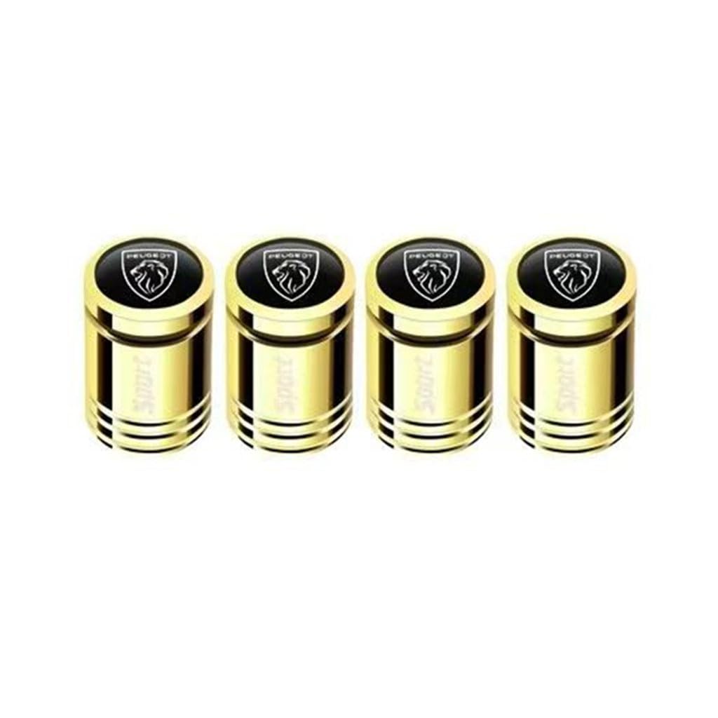 4 Stück Ventilkappen Auto für Peugeot 604 RCZ RCZ iOn 308SW,korrosionsbeständig Ersatz Reifen Luftventilkappen Autoreifen Staubkappe auslaufsicher zubehör,Gold 4 Stück Ventilkappen Auto für Peugeot 604 RCZ RCZ iOn 308SW,korrosionsbeständig Ersatz Reifen Luftventilkappen Autoreifen Staubkappe auslaufsicher zubehör,Gold von WJWZZGYL