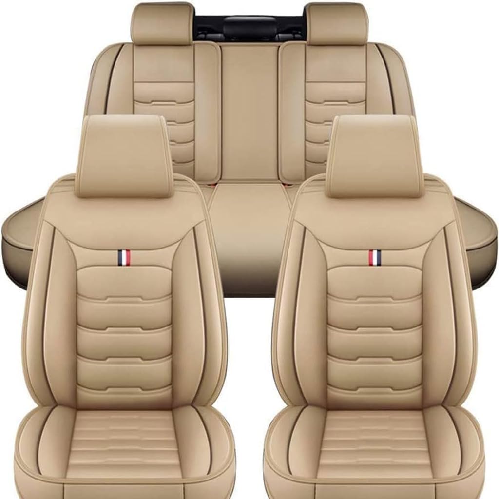 WJWZZGYL Auto Sitzbezüge für BMW 5 Series E60+E61 2003-2010,5 Sitzer Leder Schonbezüge Sitzschoner Vorne Hinten Wasserdicht Sitzauflage Accessories,B/Beige WJWZZGYL Auto Sitzbezüge für BMW 5 Series E60+E61 2003-2010,5 Sitzer Leder Schonbezüge Sitzschoner Vorne Hinten Wasserdicht Sitzauflage Accessories,B/Beige von WJWZZGYL