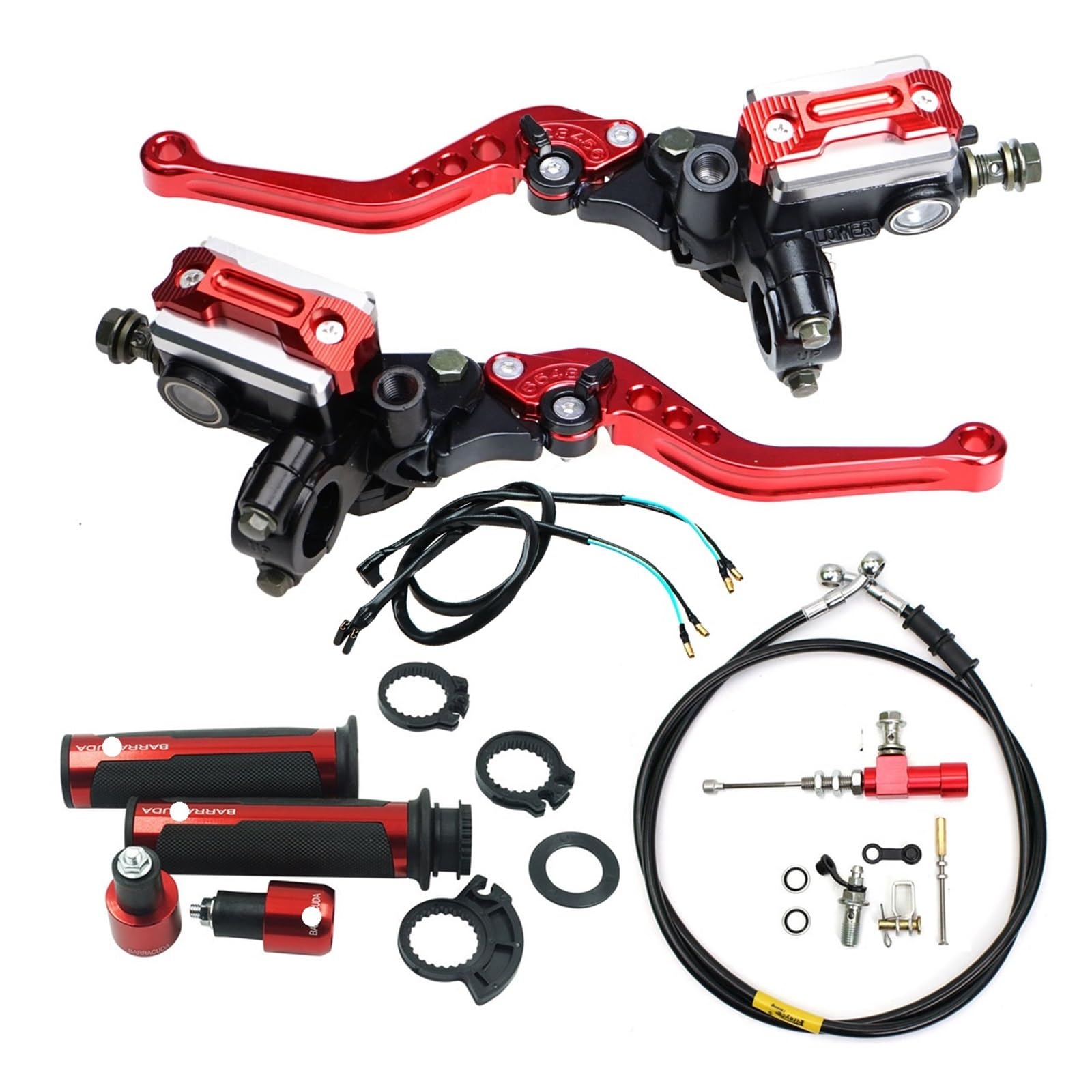 Bremshebel Kupplungshebel Universal Motorrad Hydraulische Kupplung Kit Bremshebel Hauptzylinder Reservoir Mit Grip Bremsschlauch Für Motocross Bremshebel Kupplungshebel Universal Motorrad Hydraulische Kupplung Kit Bremshebel Hauptzylinder Reservoir Mit Grip Bremsschlauch Für Motocross von WKDGFTBIM